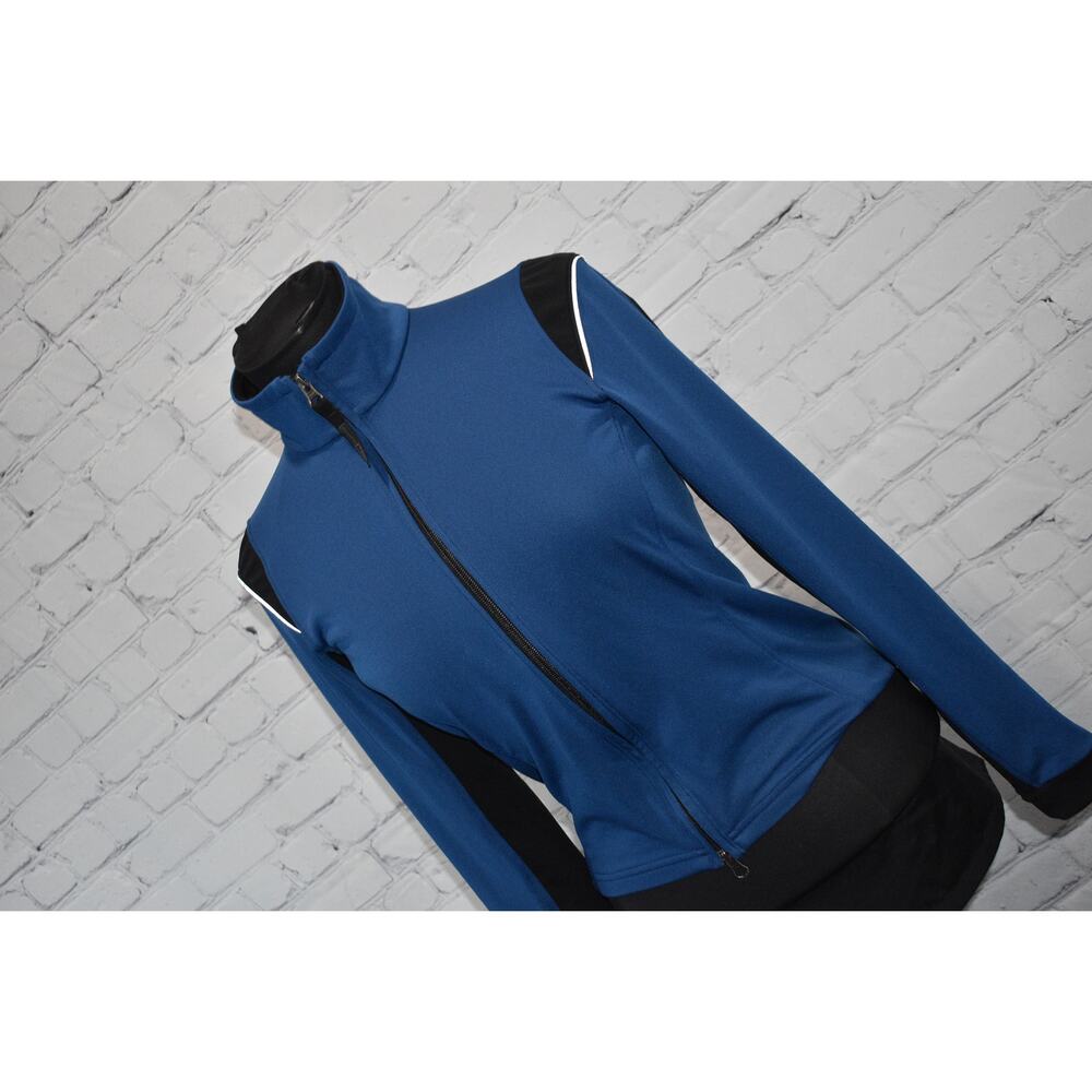 REI Cycling Jacket Shirt Womens Size Medium Blue Polyester Back Zip Pocket‎